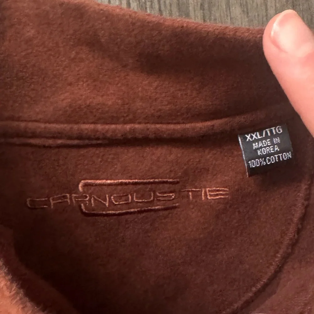 Men's Zip-Neck Sweater Pullover - Rust - Picture 2 of 2